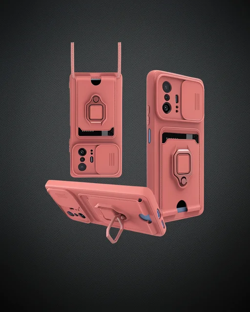 Xiaomi Mi 11t Pro Kılıf Zuma Kartvizitli Yüzüklü Silikon - Pembe