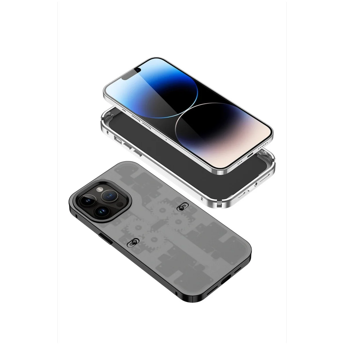 Apple İphone 13 Pro Max Kılıf Mekanik Bumper Kapak - Mavi görsel 5