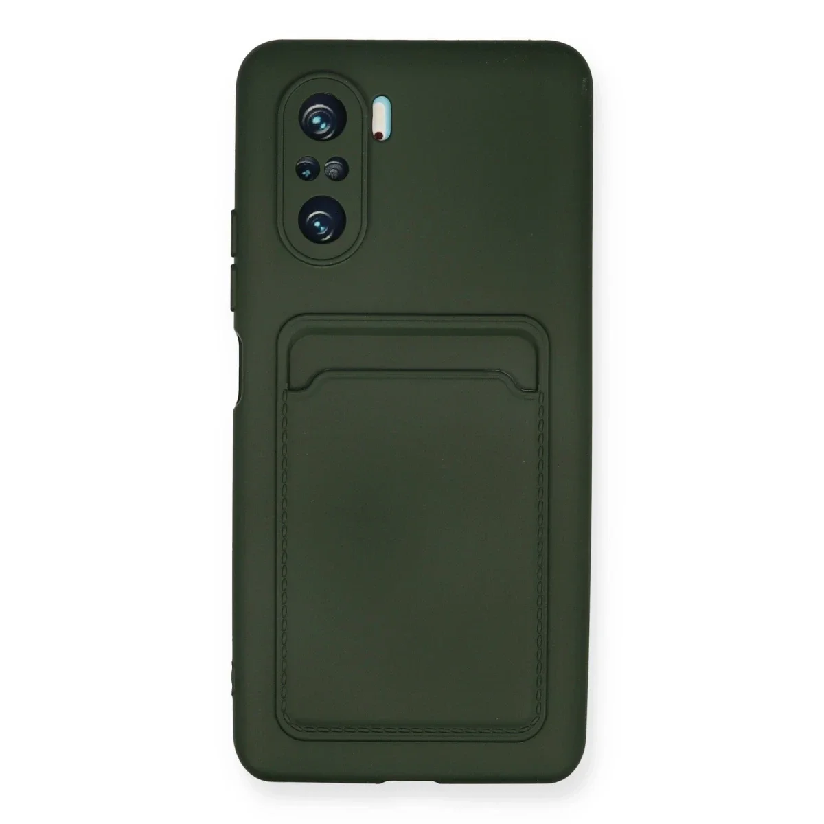 Xiaomi Poco F3 Kılıf Kelvin Kartvizitli Silikon - Koyu Yeşil