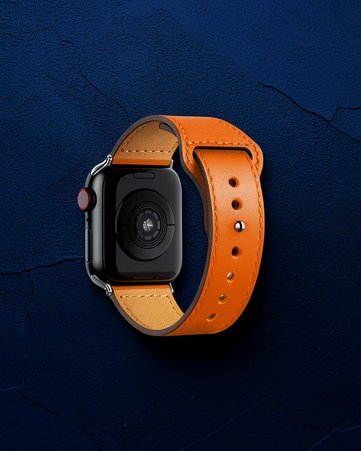Apple Watch 42mm Kr415 Luaz Deri Kordon (saat Değildir) - Turuncu