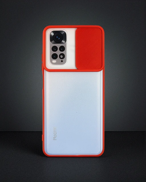 Xiaomi Redmi Note 11 Kılıf Palm Buzlu Kamera Sürgülü Silikon - Kırmızı