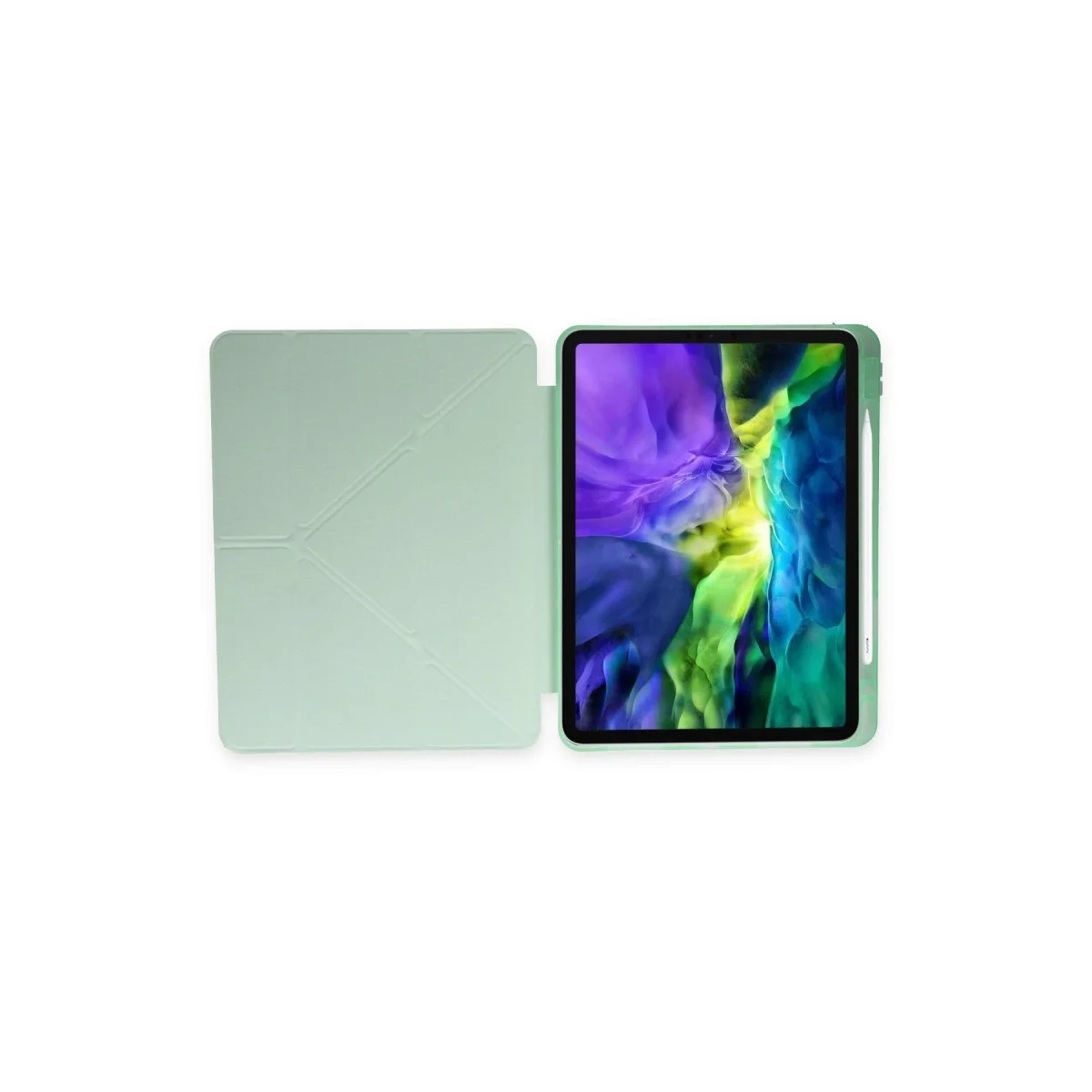Apple İpad 10.2 (8.nesil) Kılıf Kalemlikli Mars Tablet Kılıfı - Açık Yeşil görsel 5