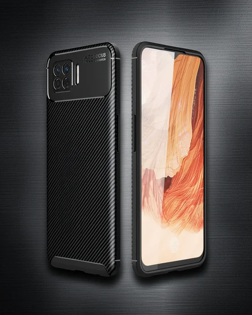 Oppo A73 Kılıf Auto Focus Karbon Kapak - Siyah