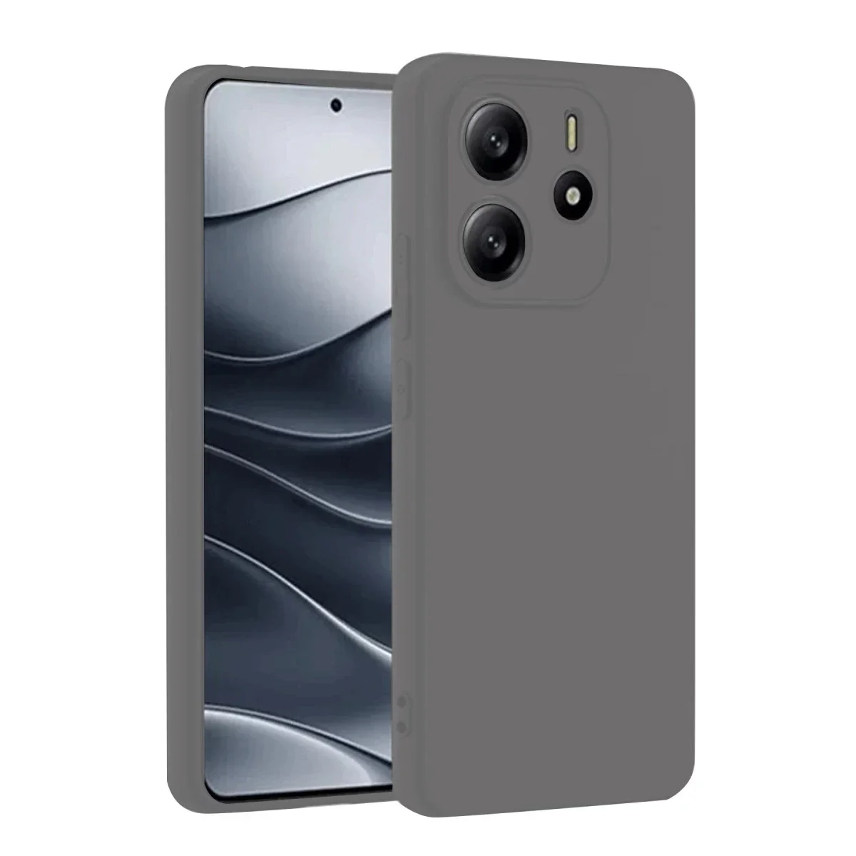 Xiao Red Note 14 4G Kılıf First Silikon - Gri görsel 3