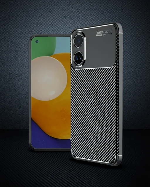 Oppo A60 Kılıf Auto Focus Karbon Kapak - Siyah