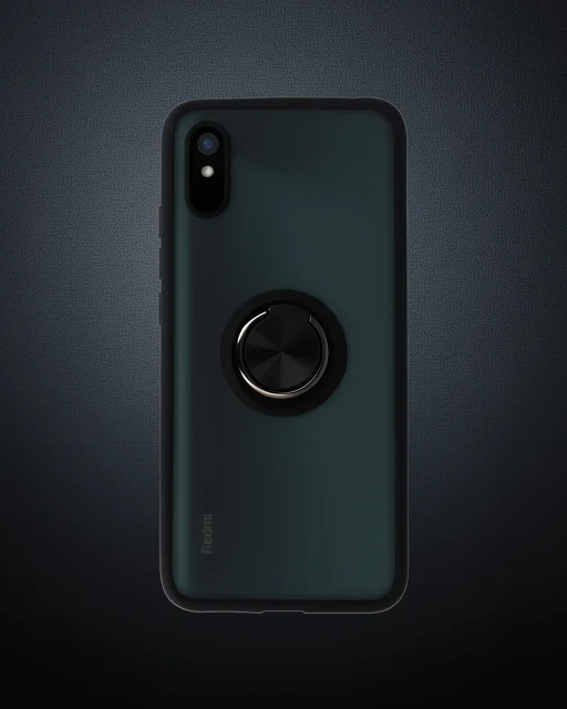 Xiaomi Redmi 9a Kılıf Montreal Yüzüklü Silikon Kapak - Siyah