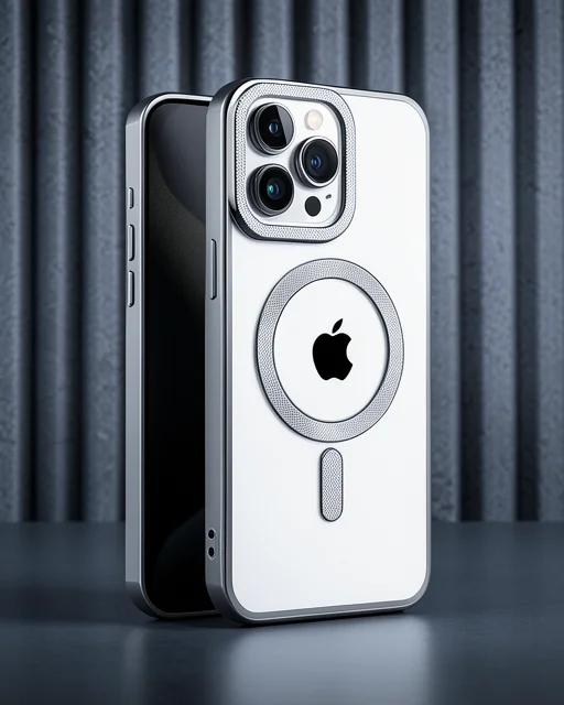 Apple İphone 15 Pro Kılıf Kronos Magsafe Kapak - Titanyum Gri