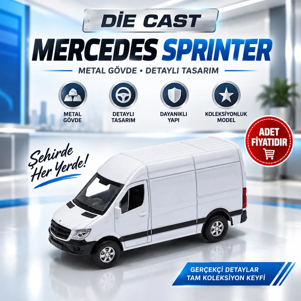 43730 Die Cast Mercedes Sprınter görsel 2