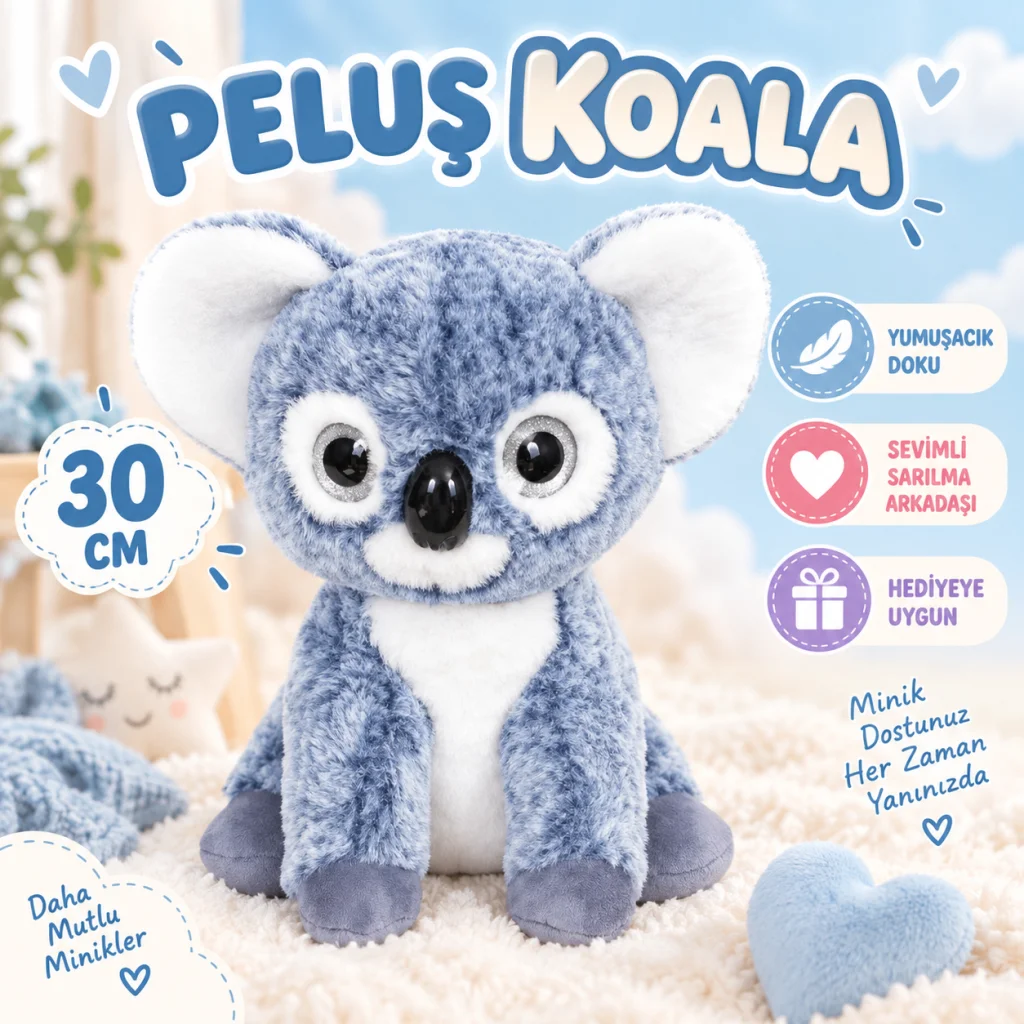 S01004767 Peluş Koala 30 Cm Peluş Oyuncak görsel 3