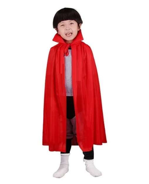 Kırmızı Renk Yakalı Pelerin Çocuk Boy 90 cm görsel 2