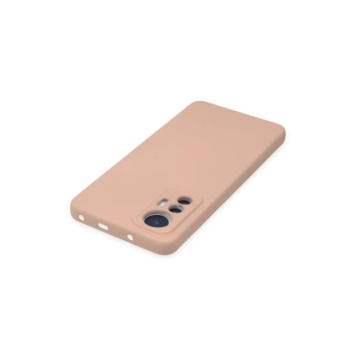 Xiaomi Mi 12 Lite Kılıf Nano İçi Kadife Silikon - Pudra görsel 4
