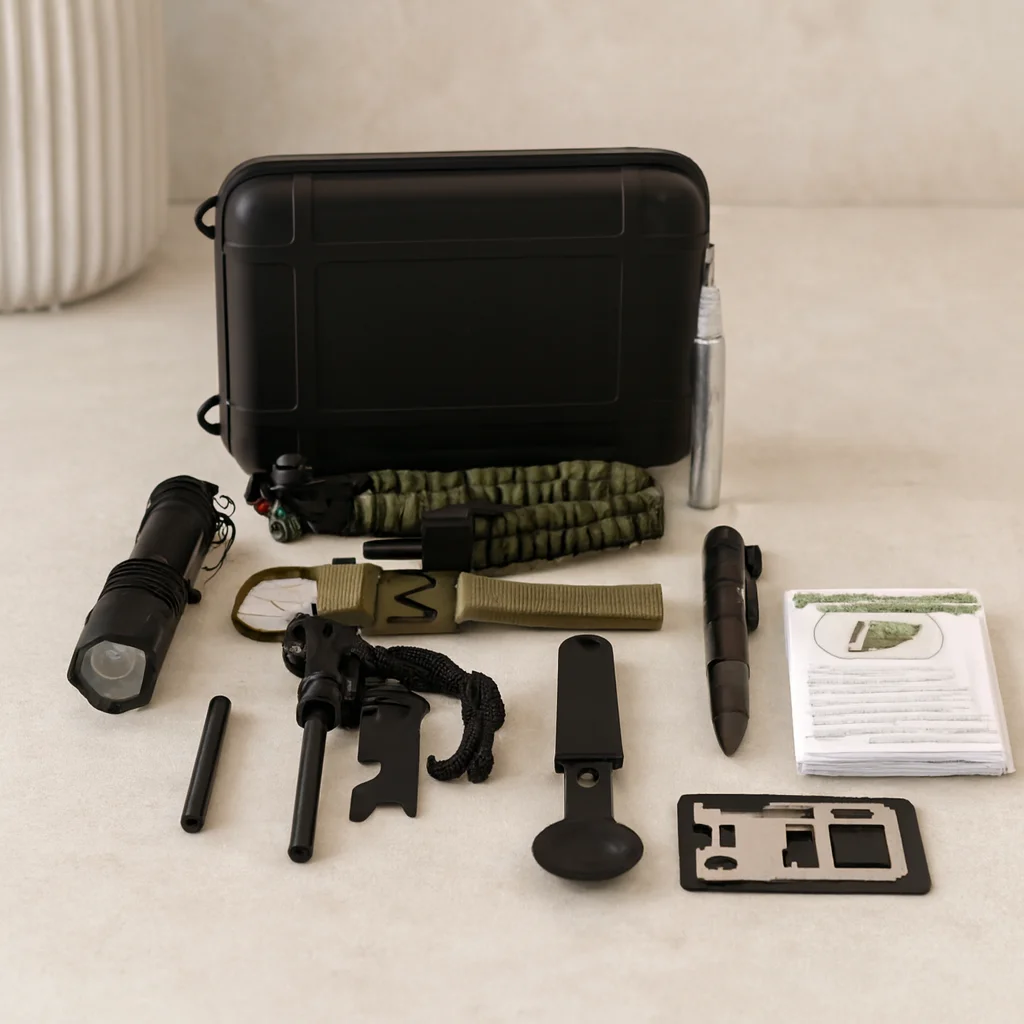 12 Parça Kamp ve Hayatta Kalma Seti (Survival Kit)