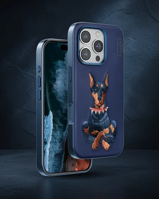 Venco Apple İphone 16 Pro Perma Desenli Kapak - Lacivert