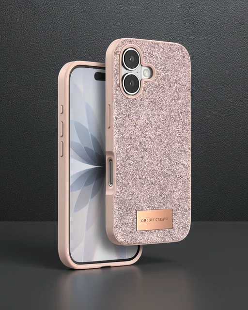 Onegif Apple İphone 17 Bright Simli Kapak - Pembe