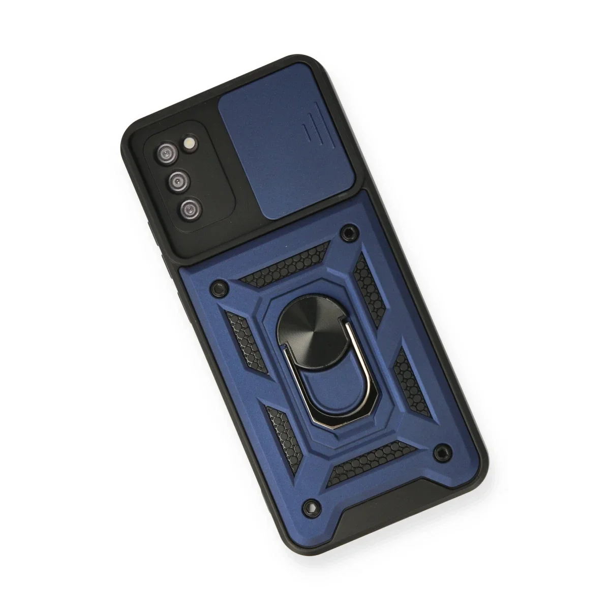 Samsung Galaxy A03S Kılıf Pars Lens Yüzüklü Silikon - Lacivert görsel 3