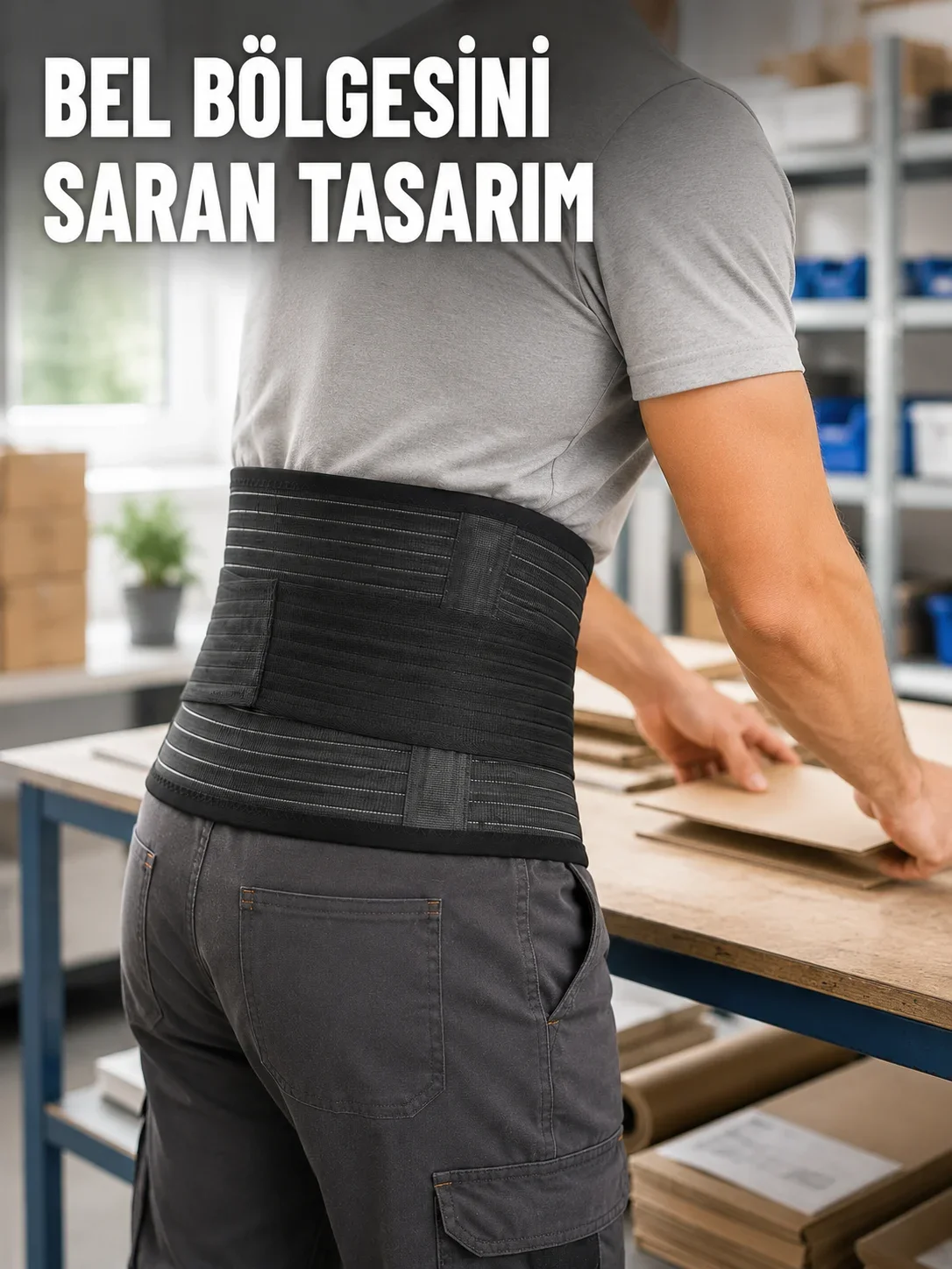 Çalışma Korsesi Güçlendirilş Elastik Bantlı Ayarlanabilir Bel Desteği