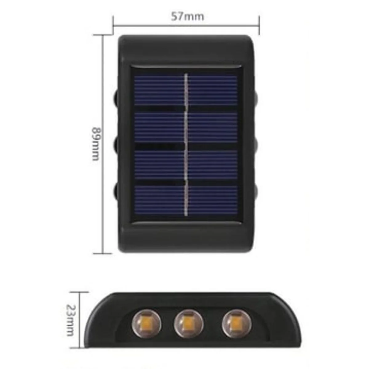 6 Ledli Solar Güneş Enerjili Aplik Led, Dekoratif Duvar Monteli Gün Işığı Led görsel 2