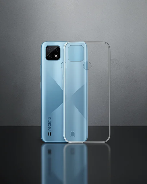 Realme C21 Kılıf Deluxe 2mm Şeffaf Silikon - Şeffaf