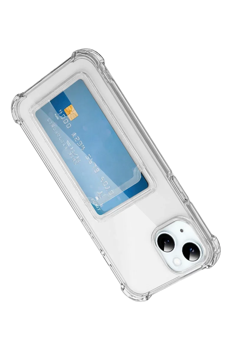Apple iPhone 15 Kılıf Kart Şeffaf Silikon - Şeffaf görsel 2