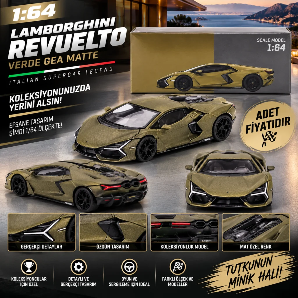 1/64 Lamborghini Revuelto Verde Gea Matte (adet fiyatıdır) görsel 4