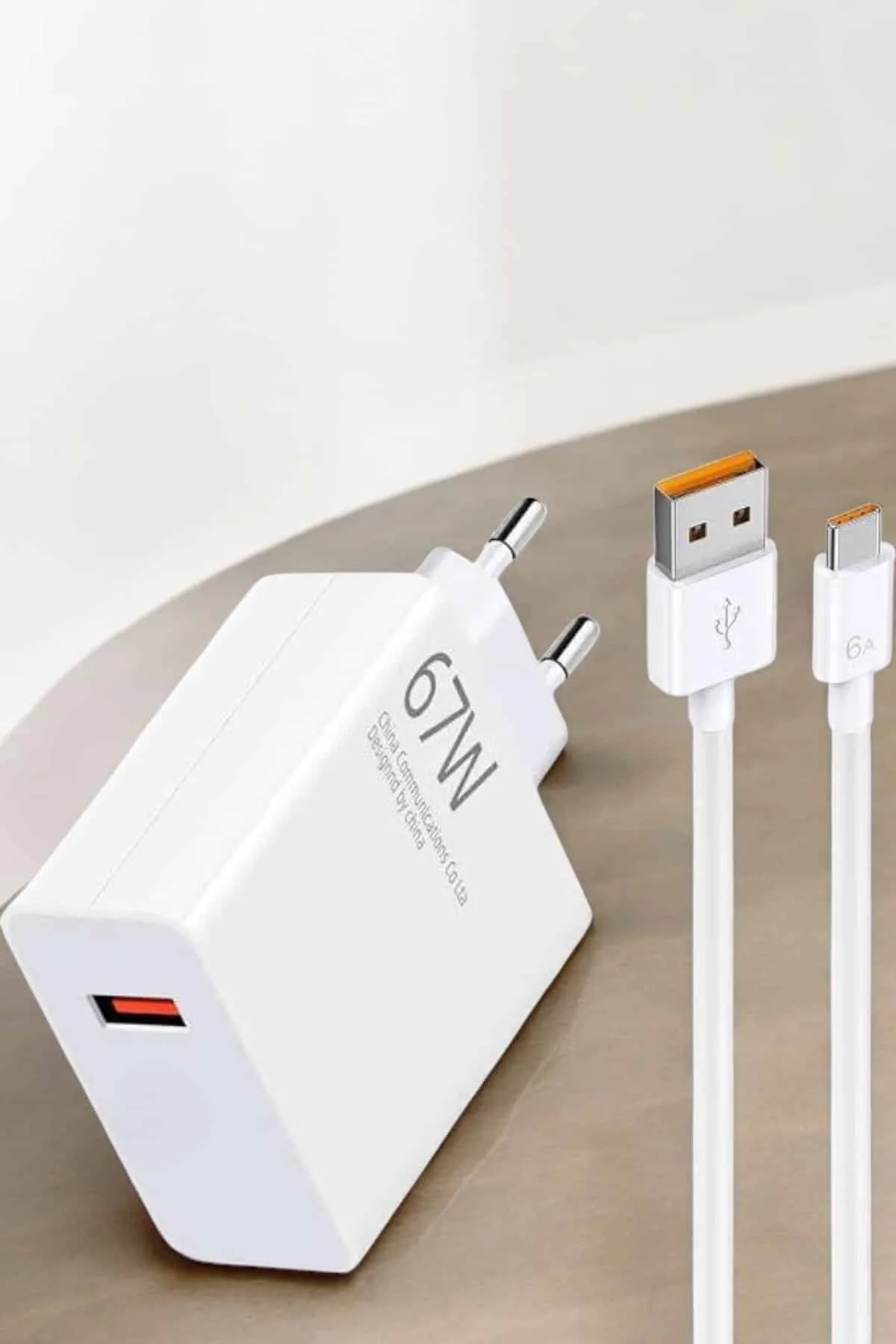 Şarj Aleti 67W Hızlı Şarj Turbo Type-C Uyumlu Şarj Adaptörü Kablosu görsel 3