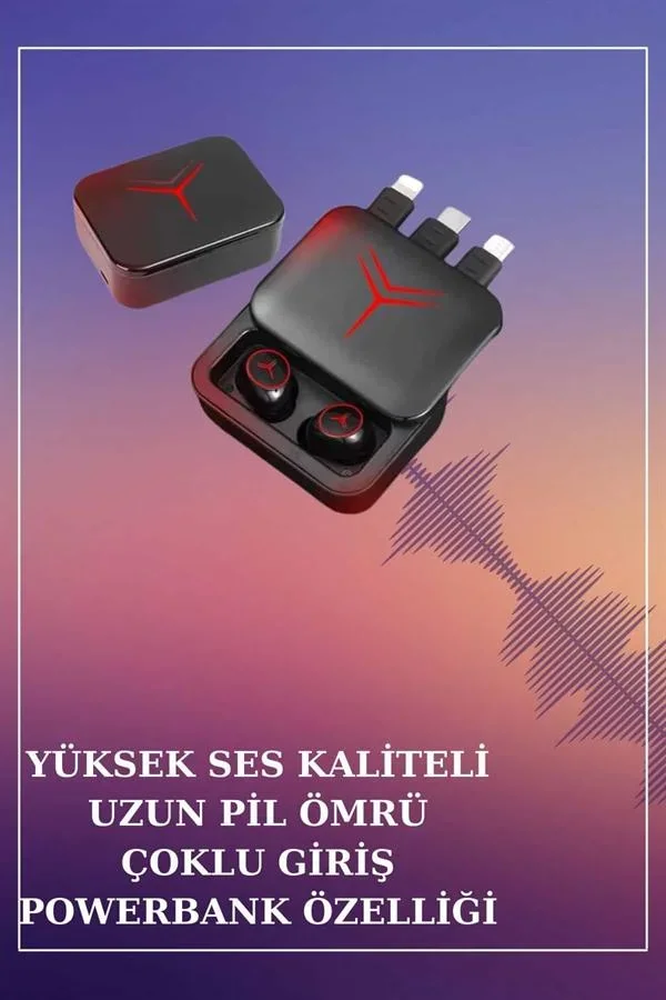 Powerbank Özellikli Bluetooth Kulaklık ve Nabız Ölçer Akıllı Saat Bileklik Hediyeli görsel 5