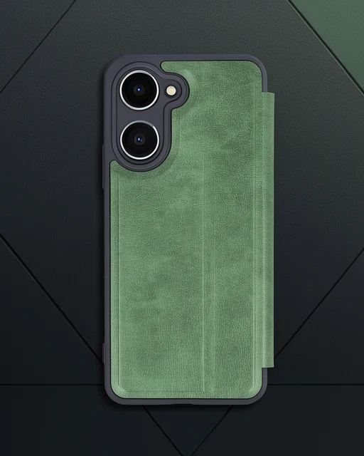 Vivo Y18 Kılıf Flip Cover - Koyu Yeşil