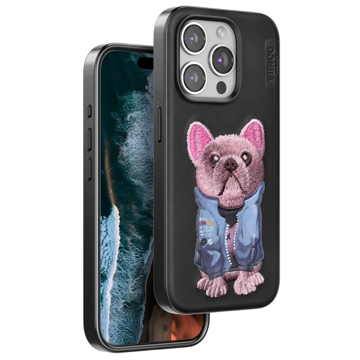 Venco Apple İphone 15 Pro Cute Desenli Kapak - Siyah görsel 2