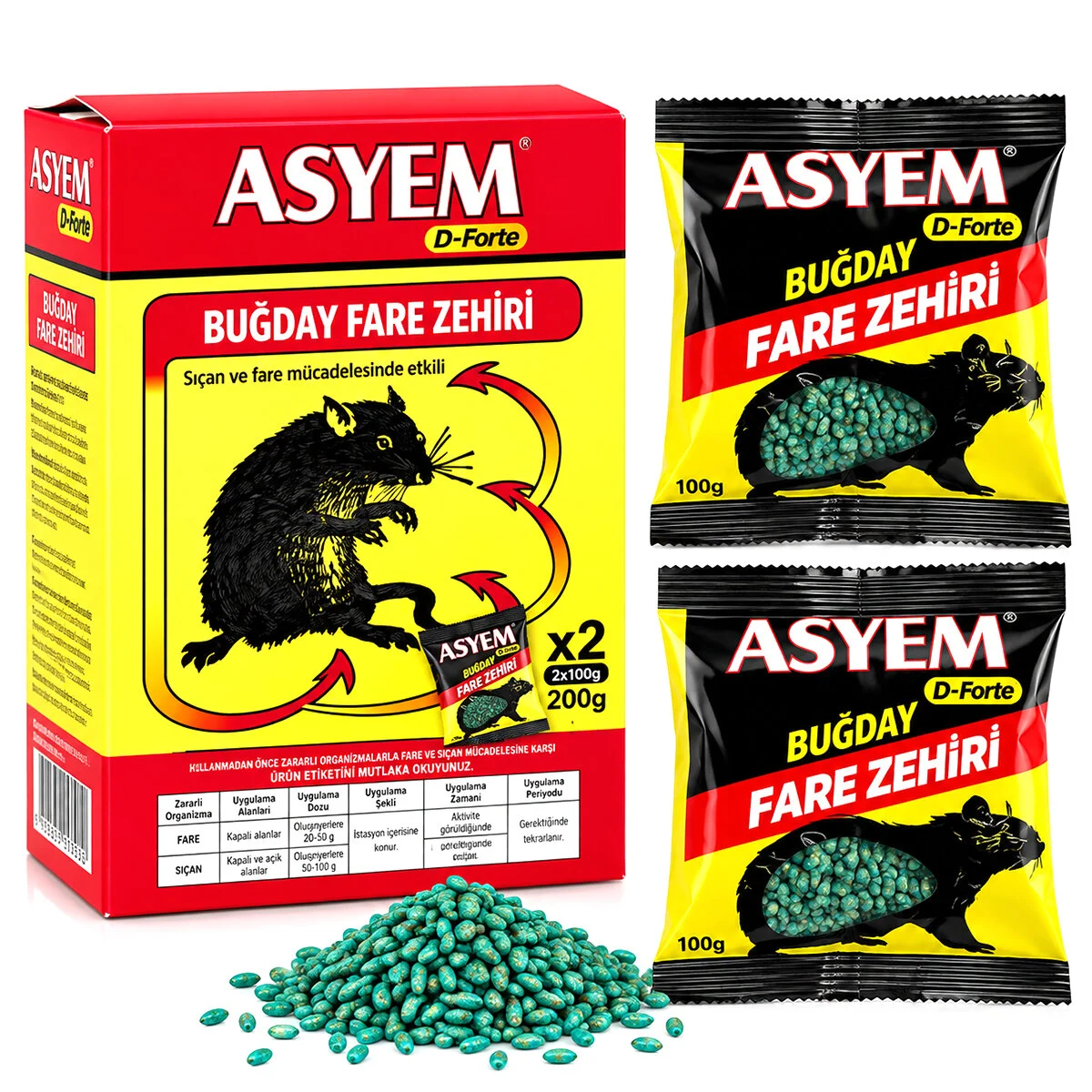Buğday Fare Yemi Zehiri 2X100=200GR