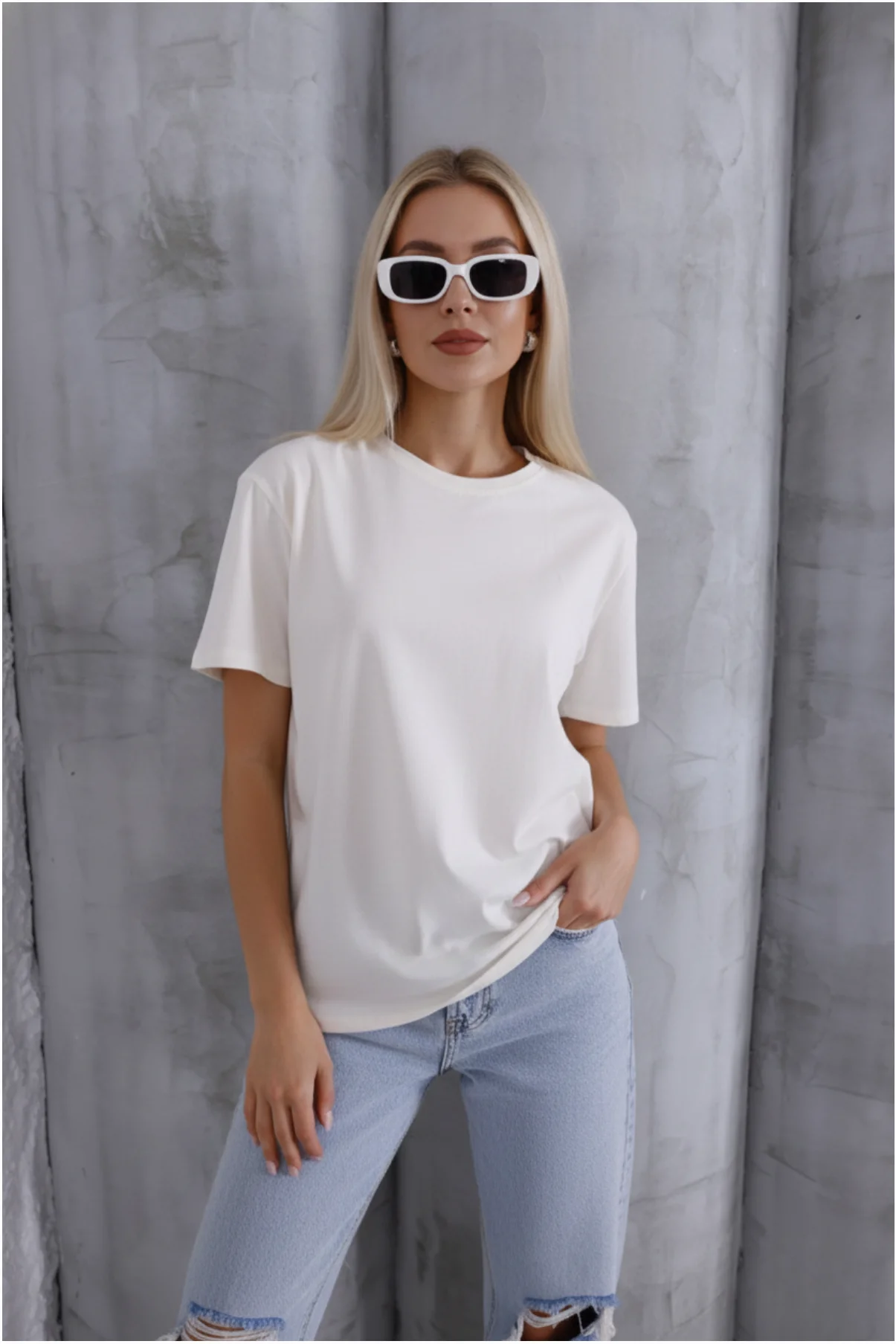 Kadın Ayarlanabilir Boy İp Detaylı T-Shirt görsel 2