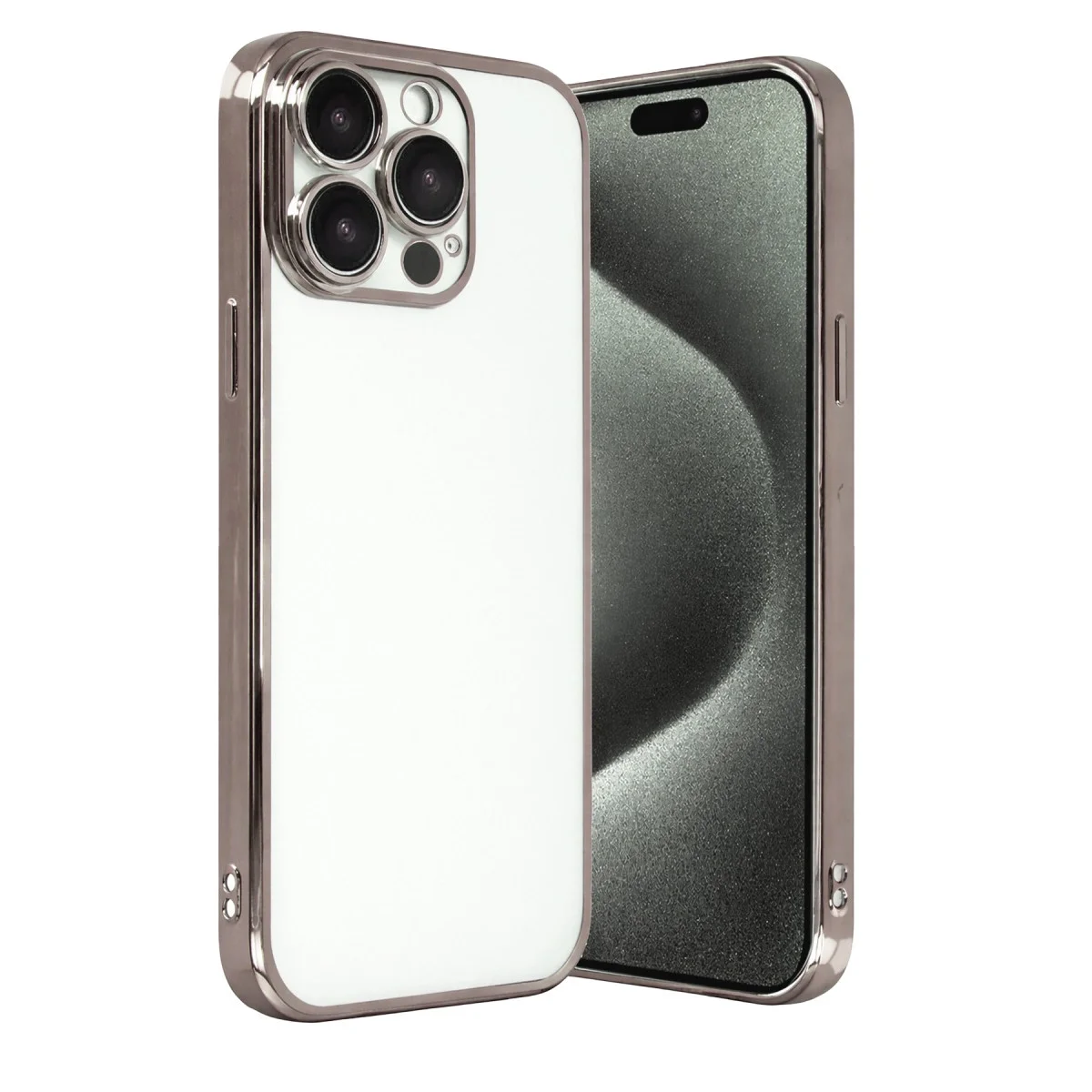 Apple İphone 15 Pro Max Razer Lensli Silikon - Titan Gri