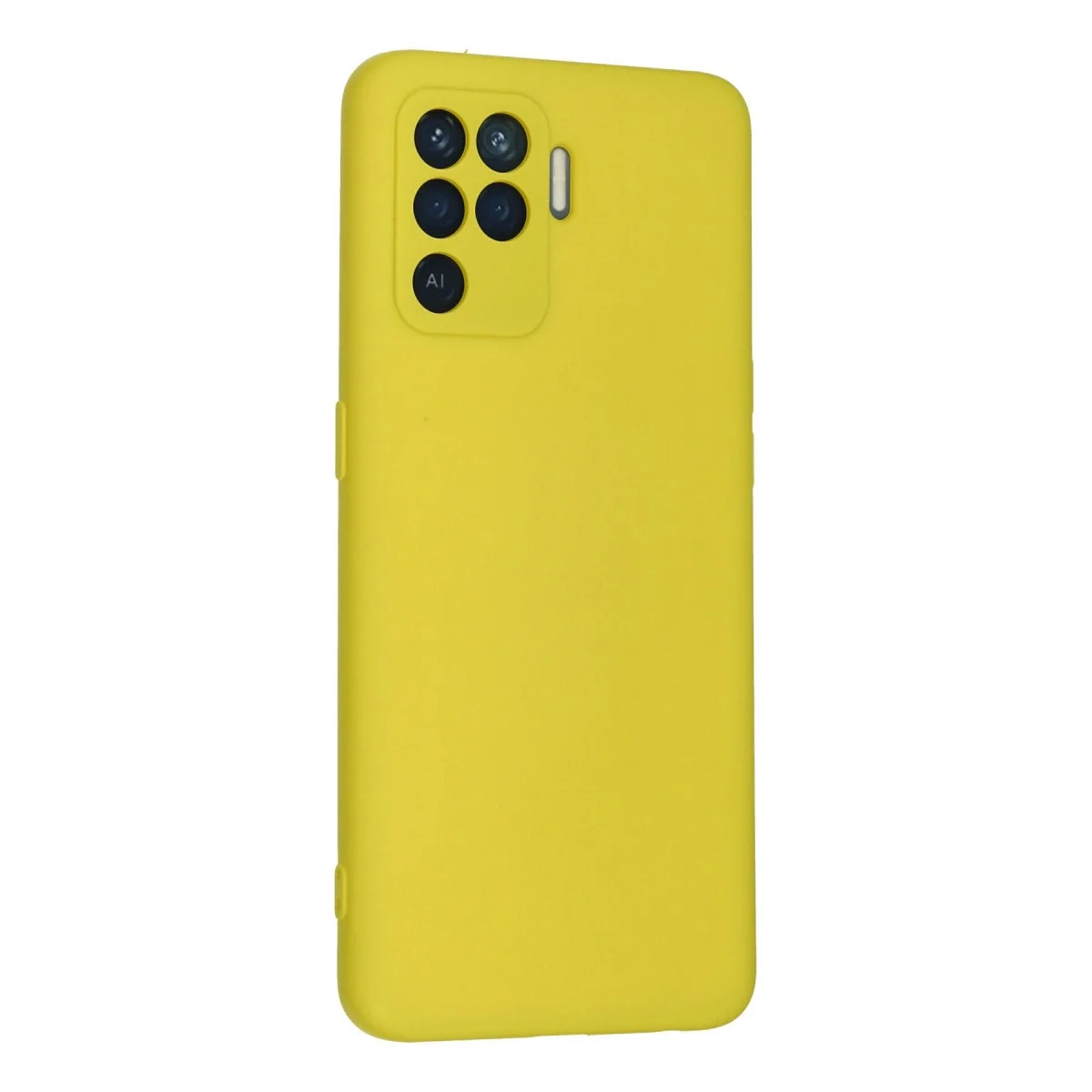 Oppo Reno 5 Lite Kılıf Nano İçi Kadife Silikon - Sarı görsel 2