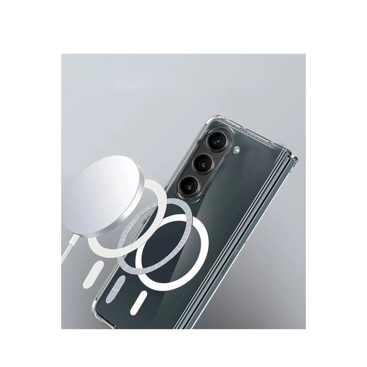 Samsung Galaxy Z Fold 6 Kılıf Magneticsafe Şeffaf Silikon - Şeffaf görsel 2