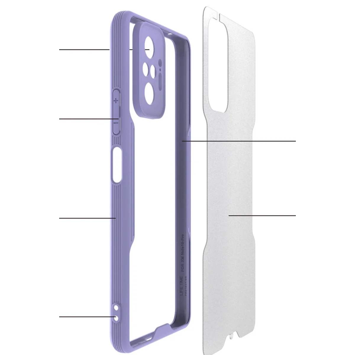 Xiaomi Redmi Note 10 Pro Kılıf Platin Silikon - Kırmızı görsel 2