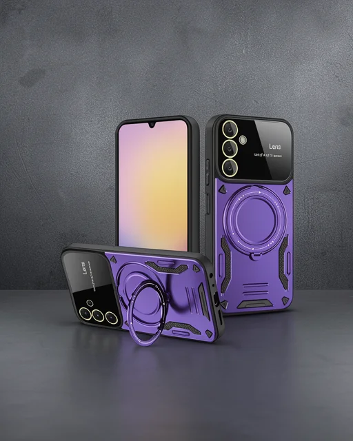 Samsung Galaxy A26 Kılıf Joy Lens Standlı Kapak - Mor