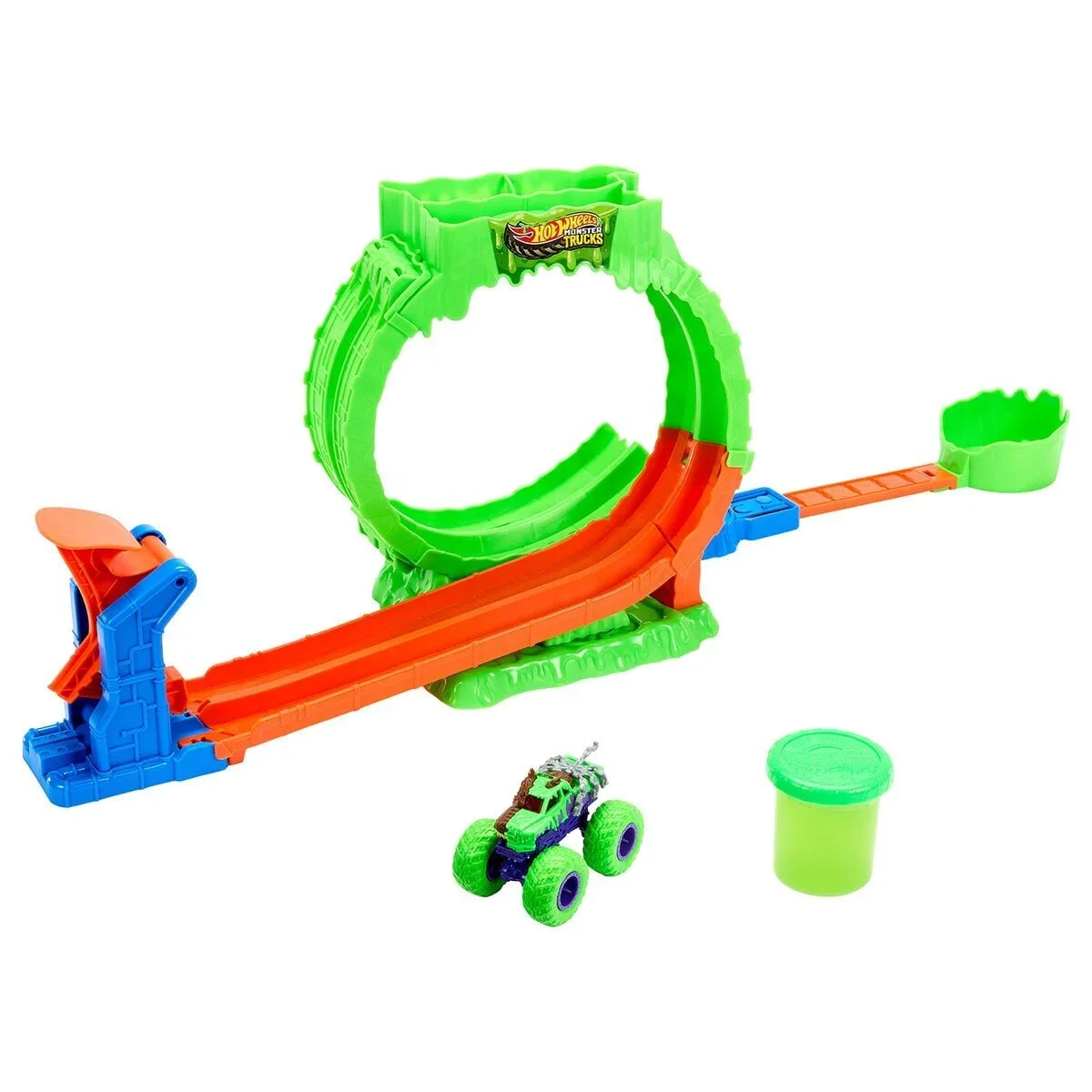 JMK91 Hot Wheels Monster Trucks Mutant Kaosu Çemberde Yarış Oyun Seti görsel 2