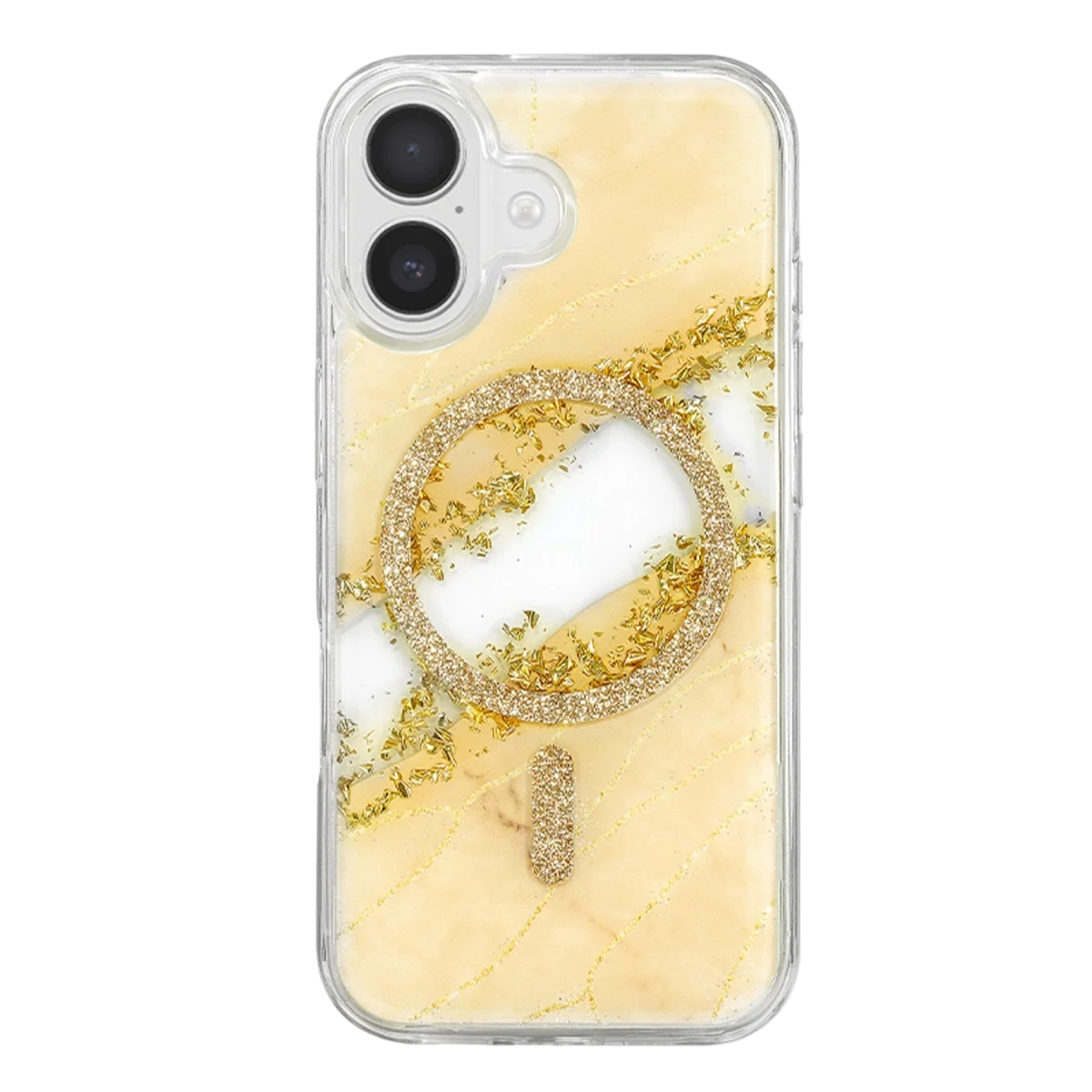 Onegif Apple İphone 16 Lotus Simli Magsafe Kapak - Gümüş görsel 3