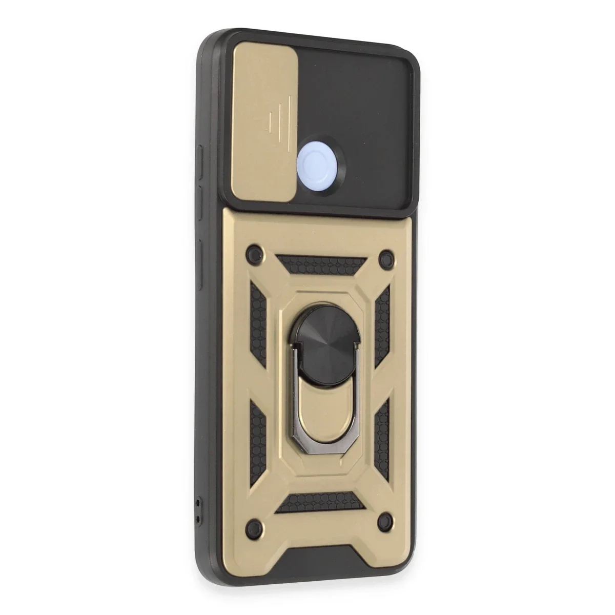 Xiaomi Redmi 12C Kılıf Pars Lens Yüzüklü Silikon - Gold görsel 2