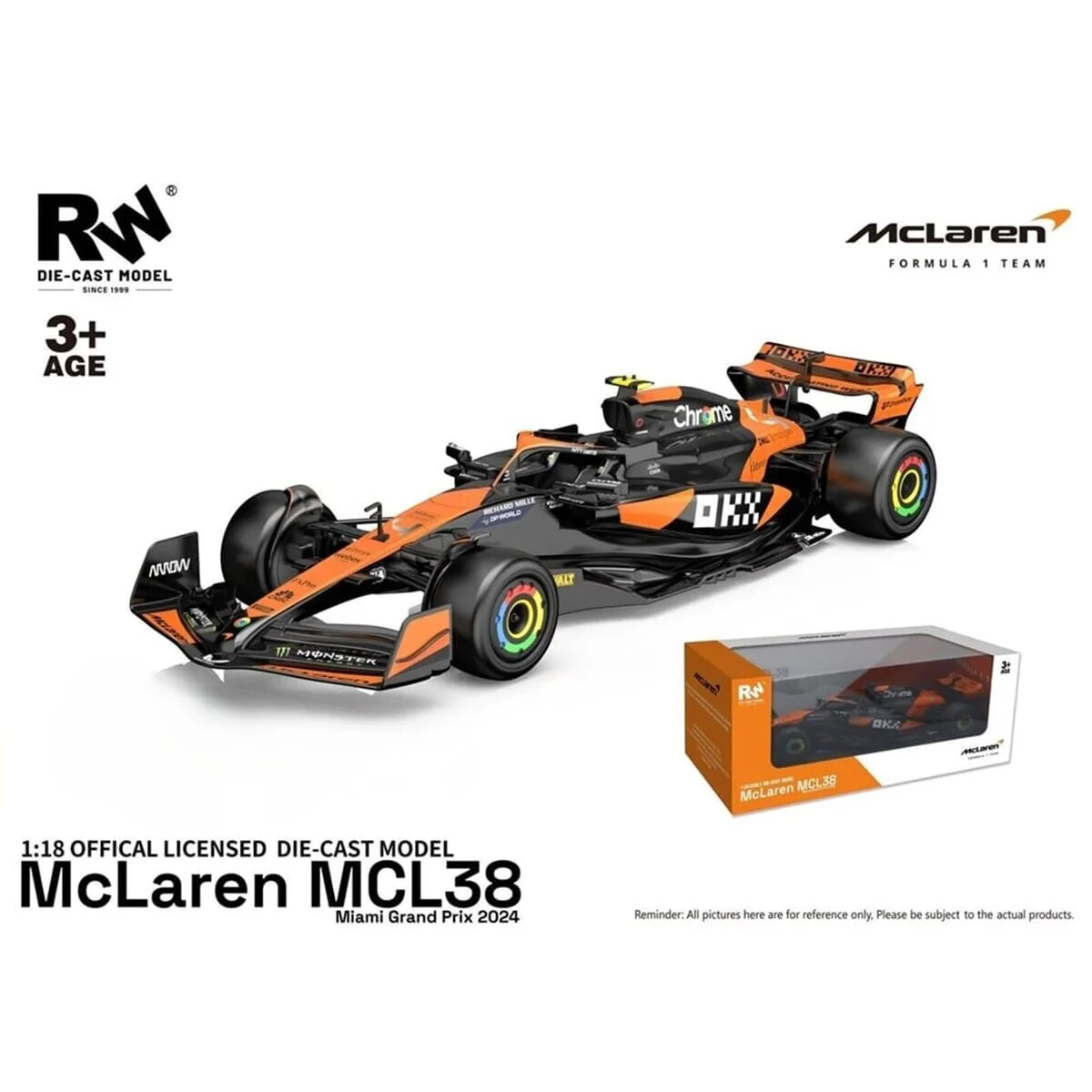 KZL-RW5218 Mclaren 1 18 MCL38 Mıamı 6 görsel 2
