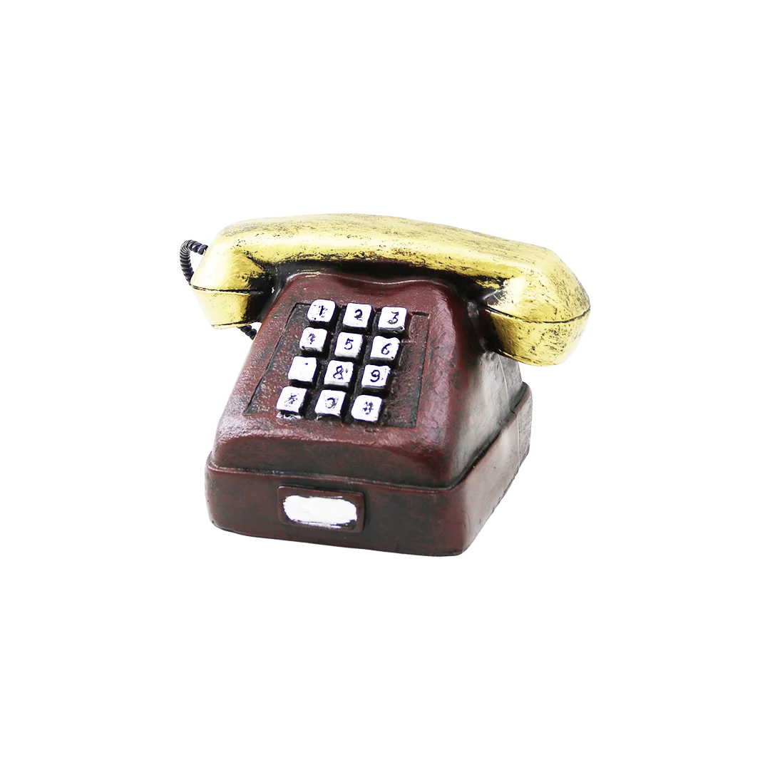 Ankesörlü Telefon Dekoratif Biblo - Reçine 9.5x9.5 cm görsel 2