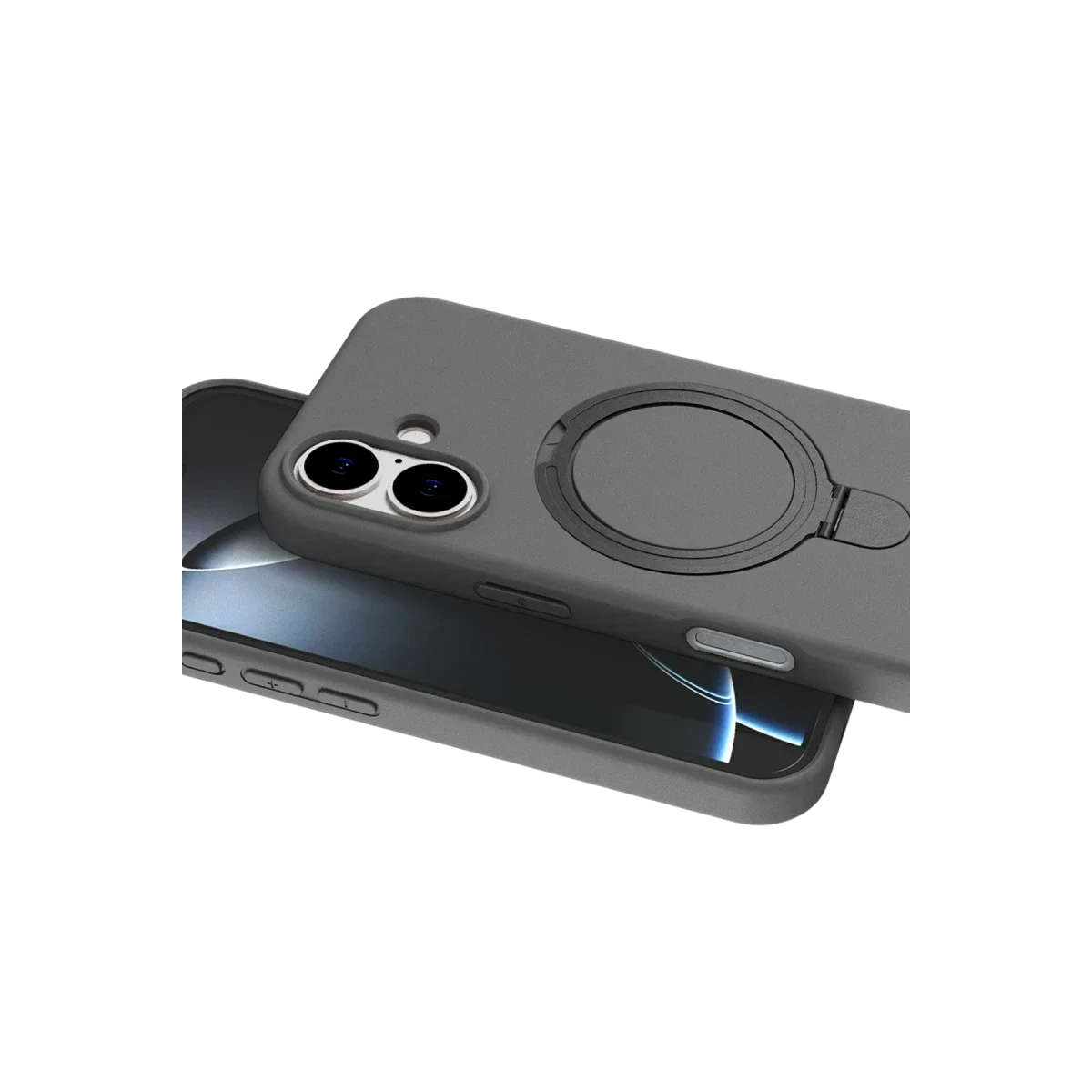 Apple iPhone 17 Regal Magsafe Standlı Kapak - Titan Gri görsel 2