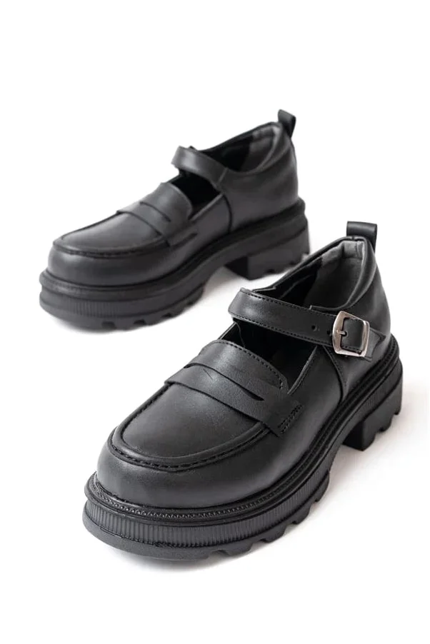 Kadın Loafer Ayakkabı Ayakkabı Bağcıksız Tabanlı Yüksek Casual Mevsim görsel 4