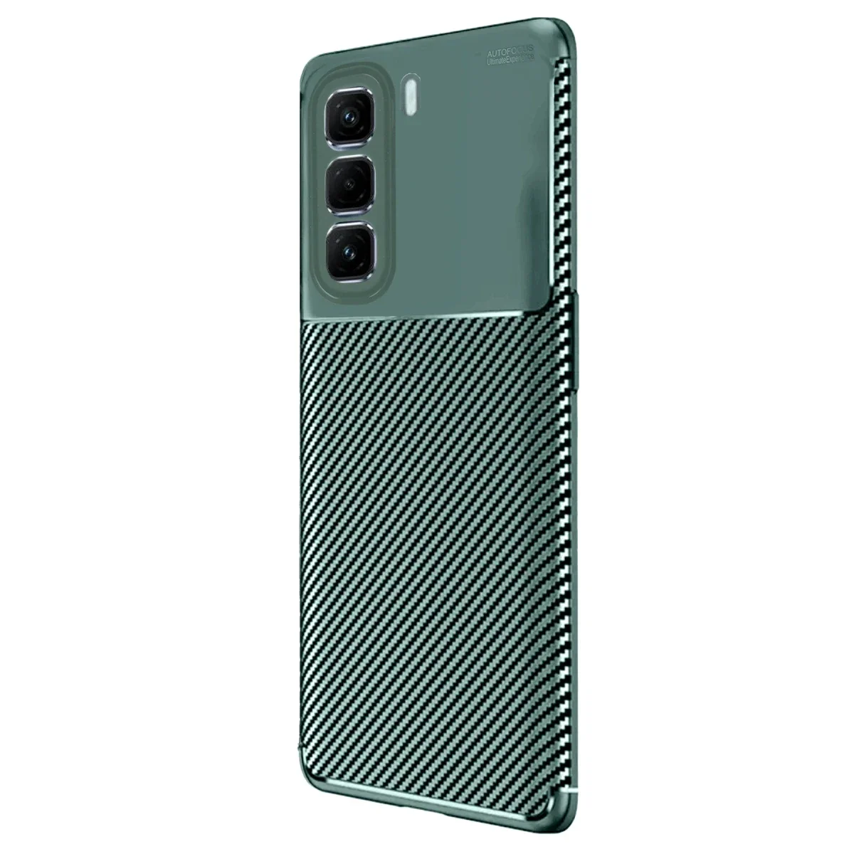 İnfinix Hot 50 4G Kılıf Auto Focus Karbon Kapak - Koyu Yeşil görsel 2