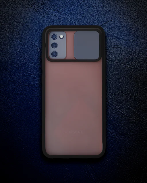 Samsung Galaxy A03s Kılıf Palm Buzlu Kamera Sürgülü Silikon - Siyah