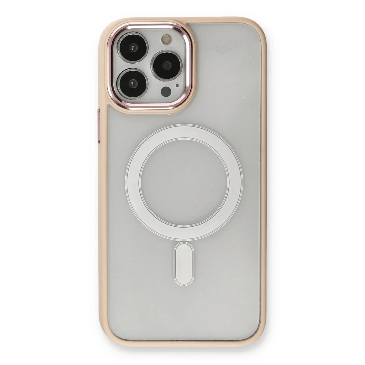 Apple iPhone 13 Pro Kılıf Room Magneticsafe Silikon - Pudra görsel 2