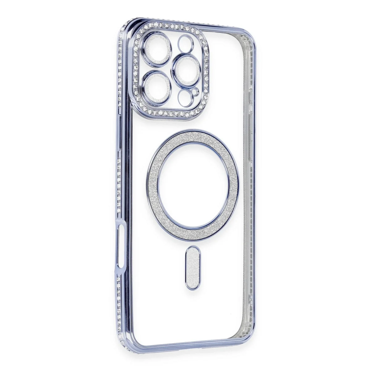 Apple İphone 16 Pro Kılıf Joke Simli Magneticsafe Kılıf - Mavi görsel 3