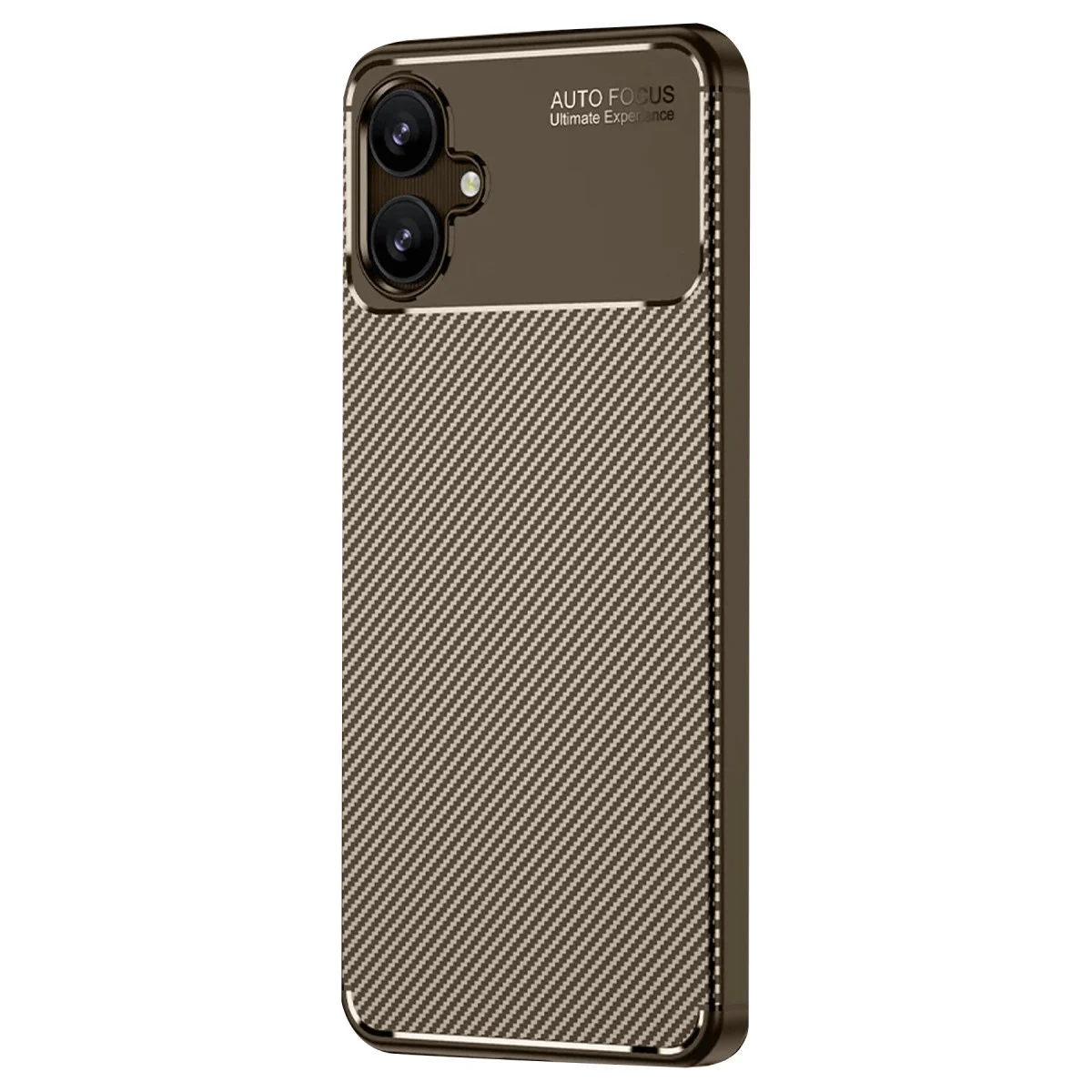 Samsung Galaxy A06 Kılıf Auto Focus Karbon Kapak - Kahverengi görsel 2
