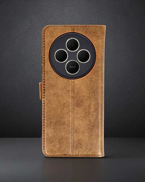 Xiaomi Redmi 14c Kılıf Trend S Plus Kapaklı Kılıf - Taba