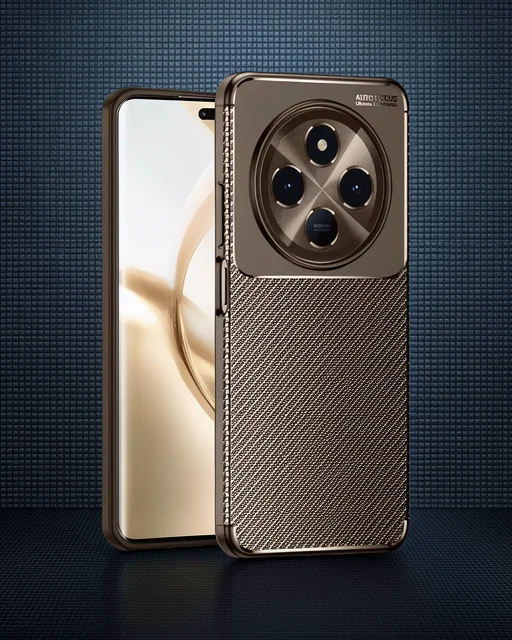 Tecno Spark 30c Kılıf Auto Focus Karbon Kapak - Kahverengi