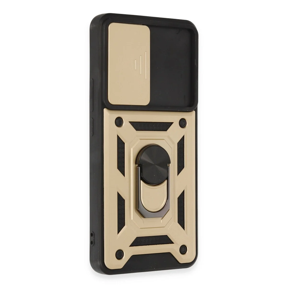 Xiao 12t Pro Kılıf Pars Lens Yüzüklü Silikon - Gold görsel 2